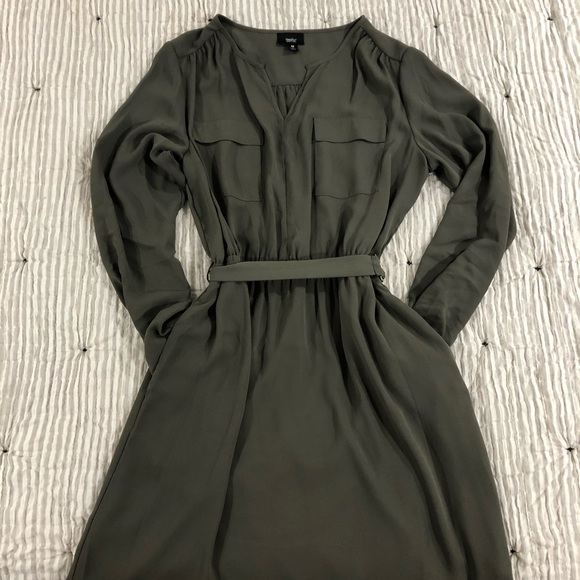 NWOT Massimo dress, olive green, pockets! Size M. - Picture 3 of 14